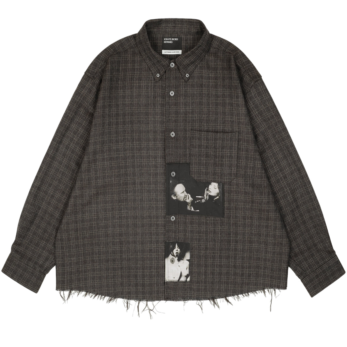 ENFANTS RICHES DEPRIMES - ASSEMBLAGE FLANNEL CHARCOAL SHIRT 