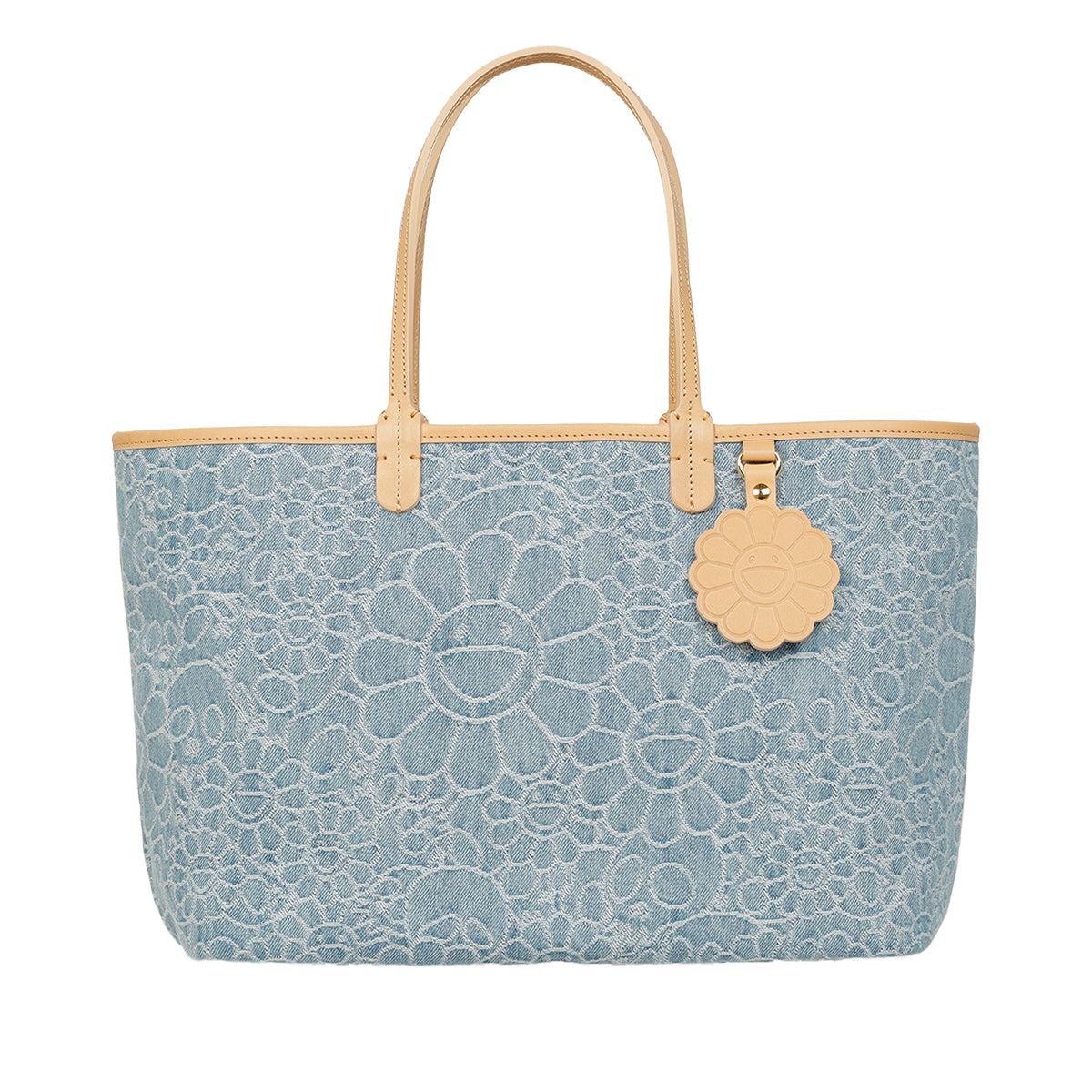 Takashi Murakami / kaikai kiki(タカシ ムラカミ/ カイカイキキ) - Flowers & Skulls  Jacquard Denim Leather Tote Bag -Medium- Light blue バッグ | cherry  オンライン公式通販サイト – cherry fukuoka