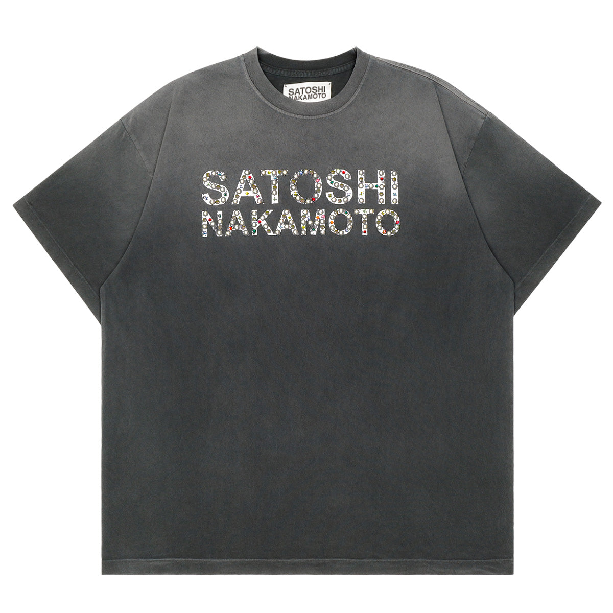 SATOSHI NAKAMOTO (サトシナカモト) - PEARL STUDDED LOGO TEE Tシャツ