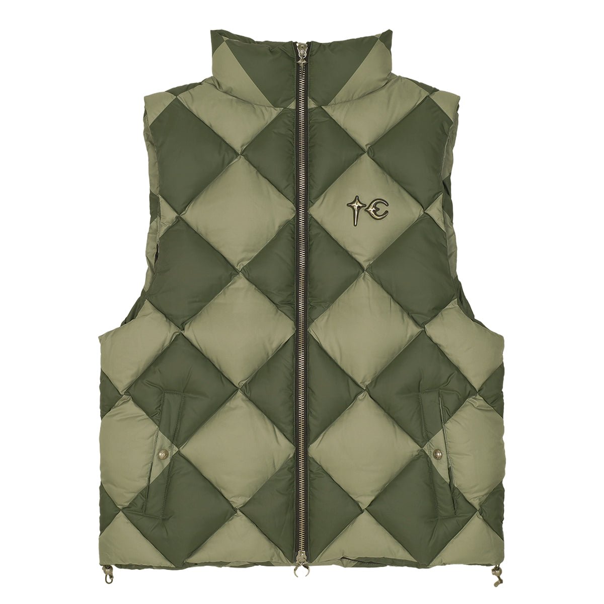 Thug Club (サグ クラブ) - CHECKMATE PUFFER VEST KHAKI ベスト