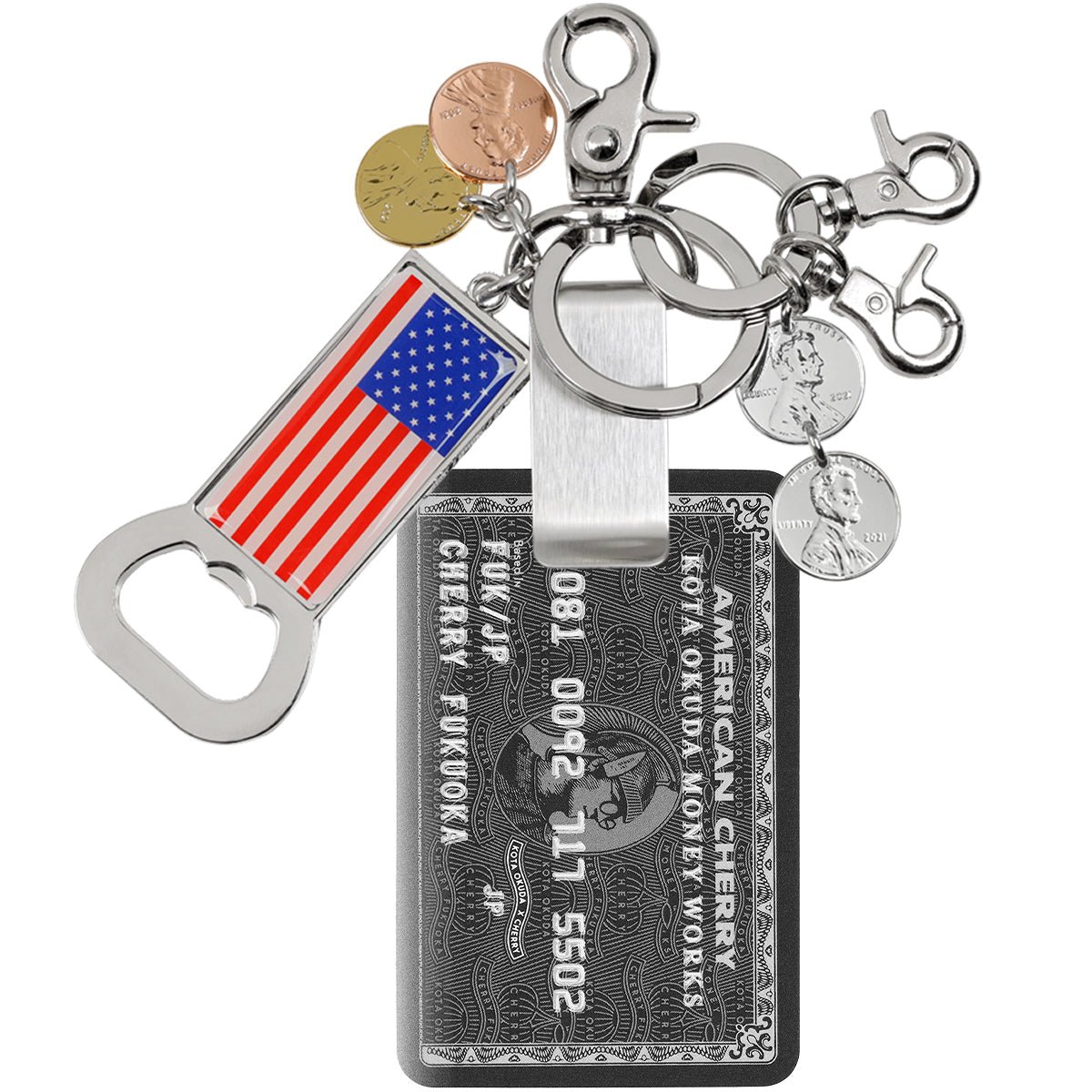 KOTA OKUDA (コウタ オクダ) - MONEY CLIP KEYRING BLACK キーリング