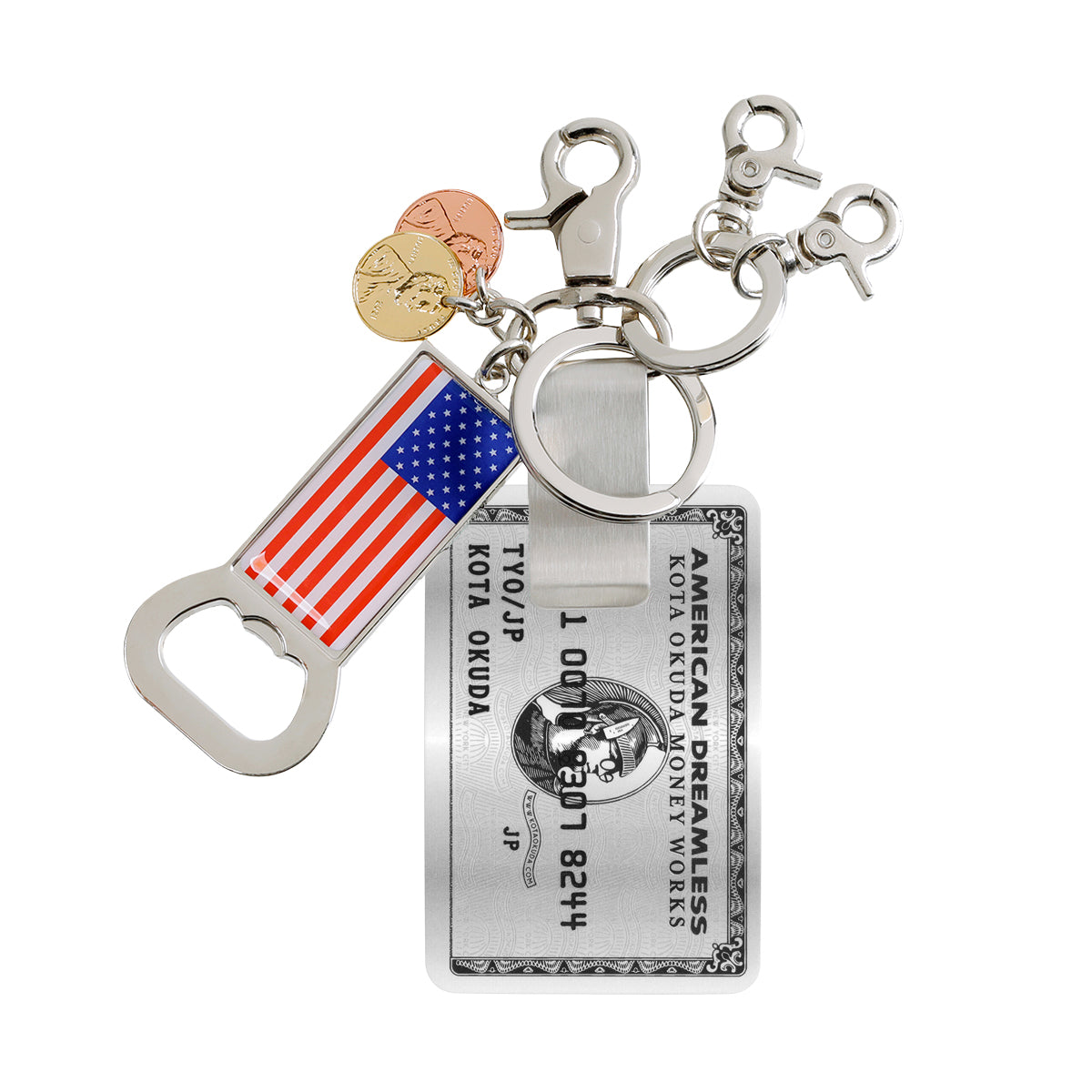 KOTA OKUDA　MONEY CLIP KEYRING KOTA OKUDA ​​- MONEY CLIP KEYRING PLATINUM SILVER | Cherry Fukuoka