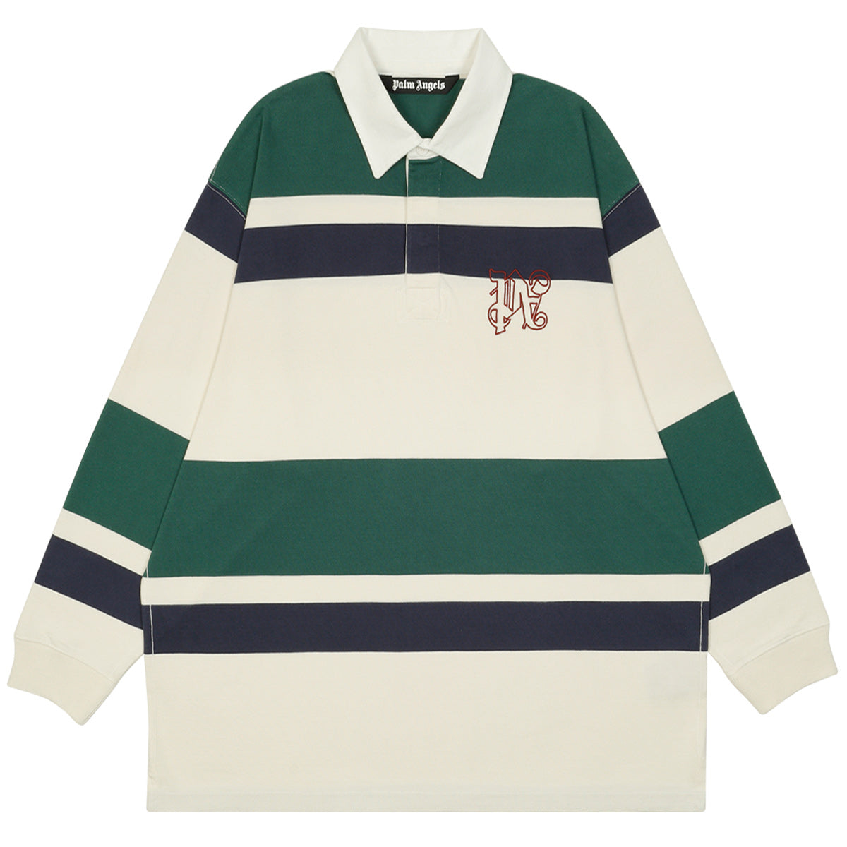 Palm Angels - B PA MONOGRAM RUGBY POLO L/S BUTTER/RED T-shirt