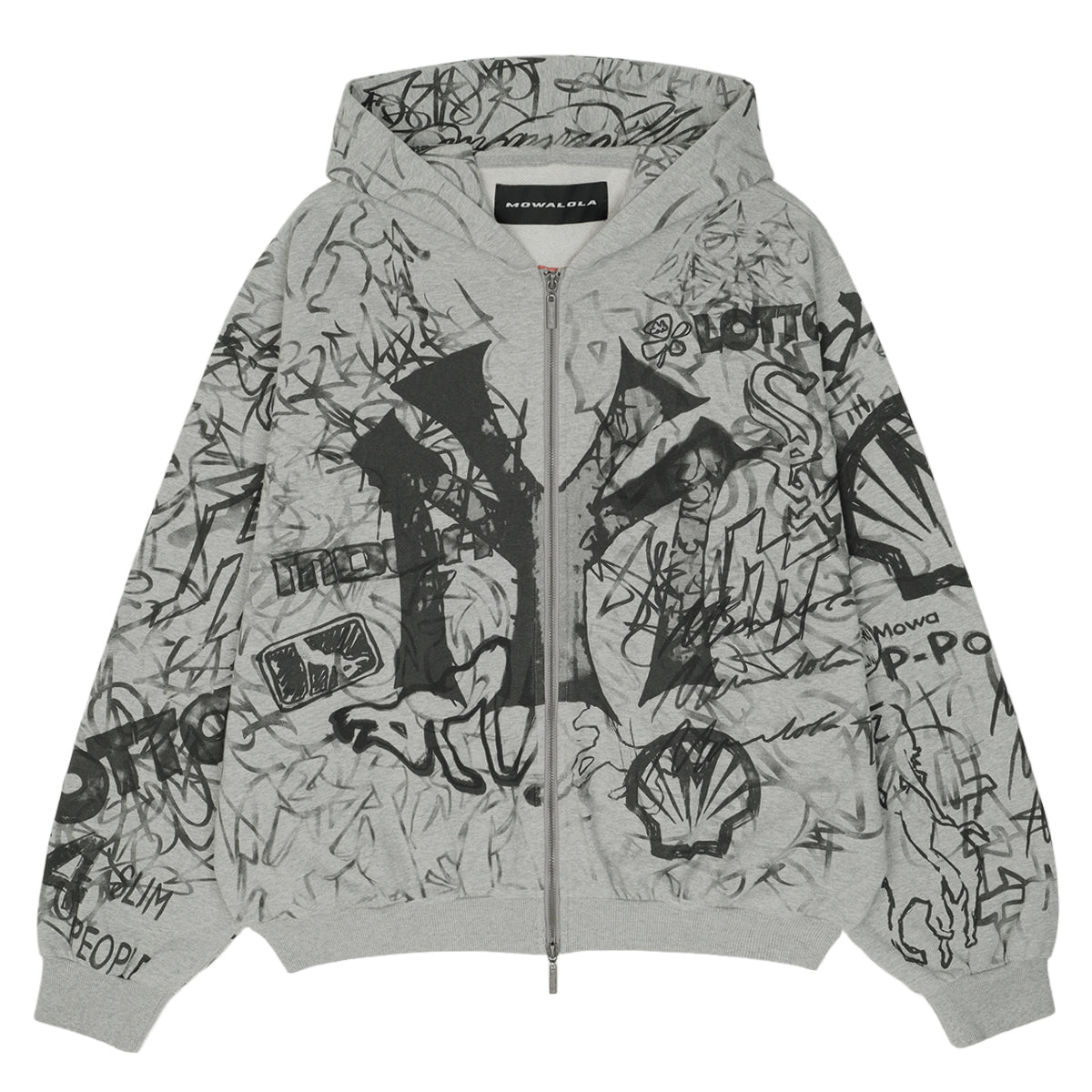 Mowalola (モワローラ) - GRAFITTI TRACK TOP GREY ジップパーカー