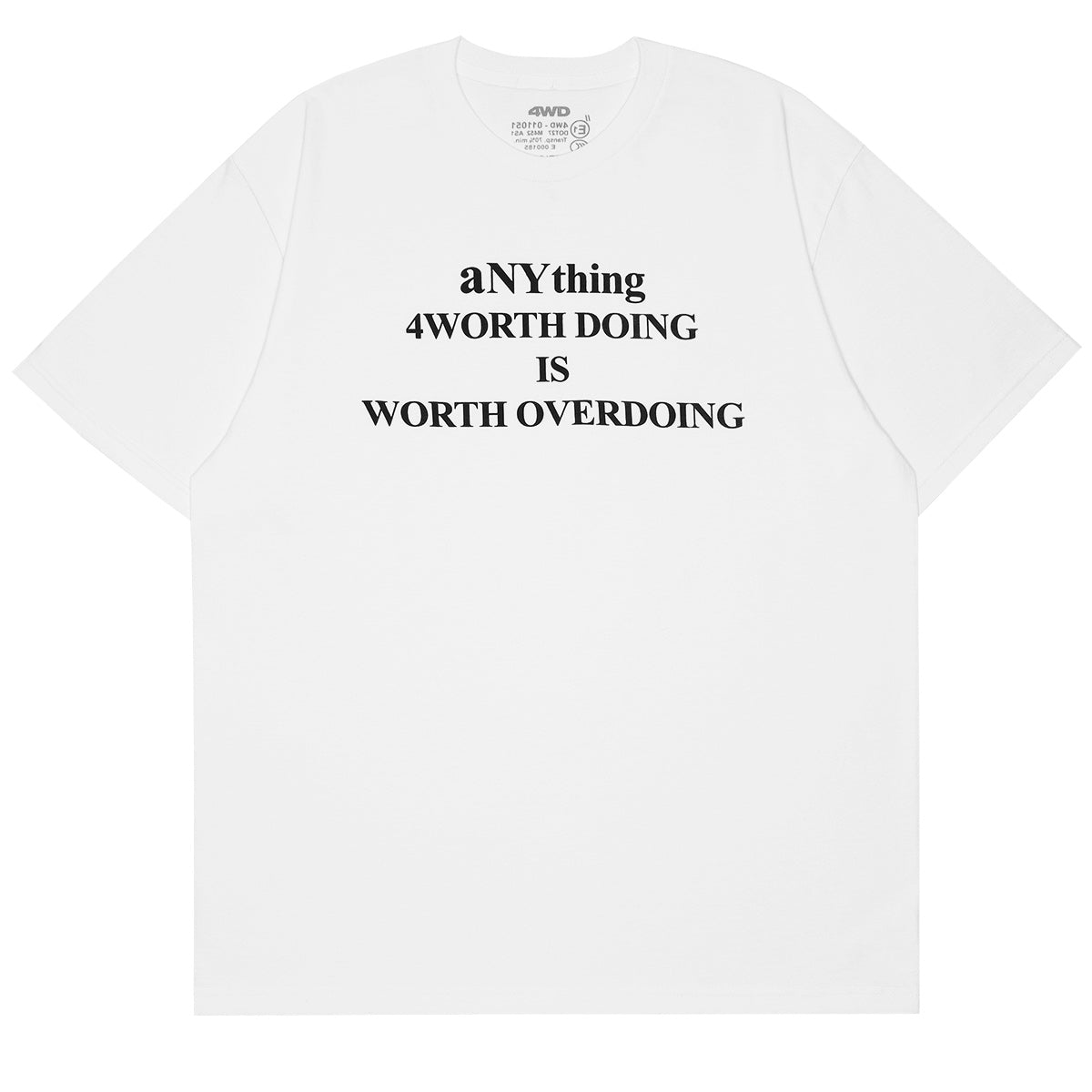4WORTHDOING - ANY THINGS 4 WORTH DOING S/S TEE WHITE T-shirt