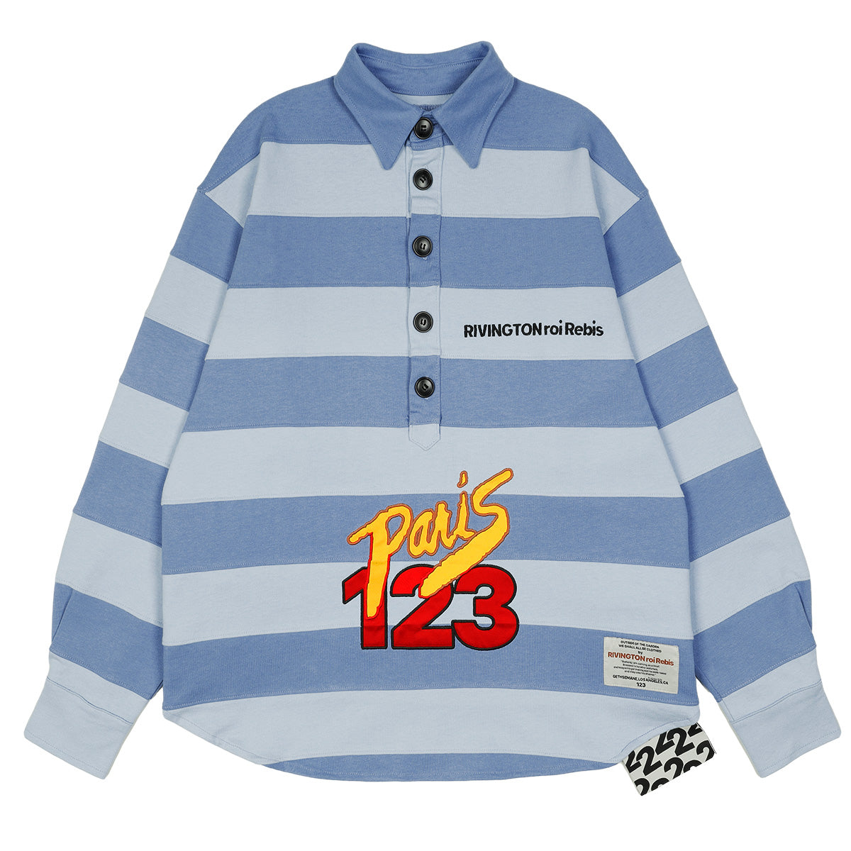 RRR123 - RIVINGTON roi rebis - I STILL PRAY BUTTON UP BLUE Sweat