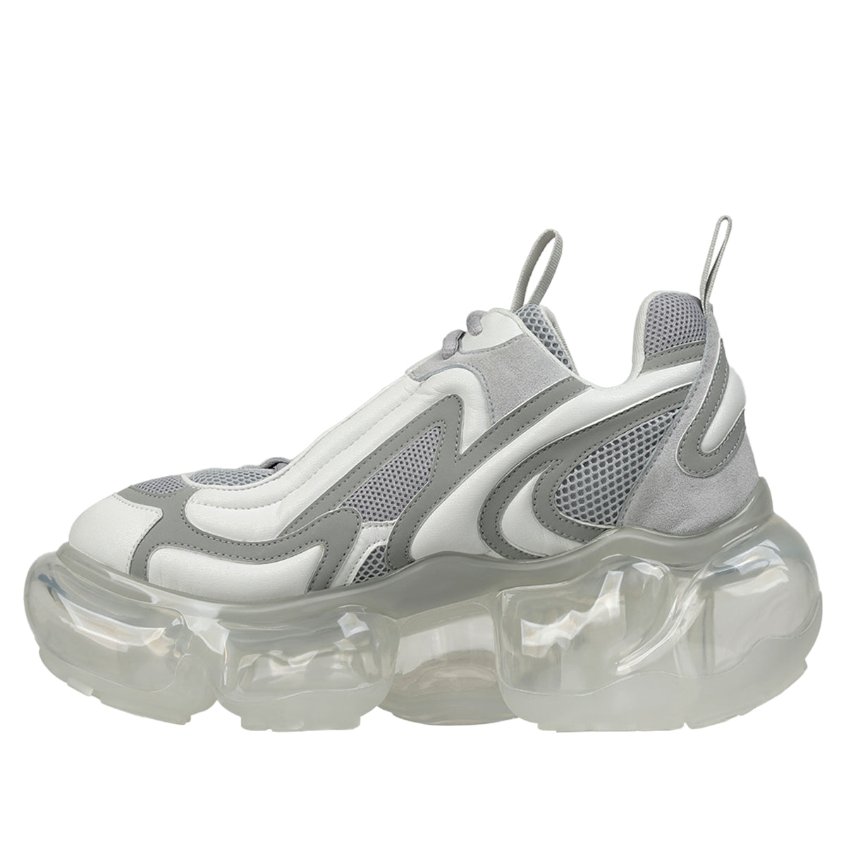 靴 grounds MOOPIE WHITE GRAY/CLEAR grounds - MOOPIE FLIPPER WHITE GRAY/CLEAR Sneakers | cherry