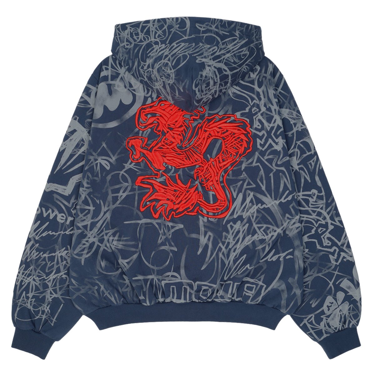 Mowalola (モワローラ) - GRAFITTI TRACK TOP GREY/BLUE ジップ 