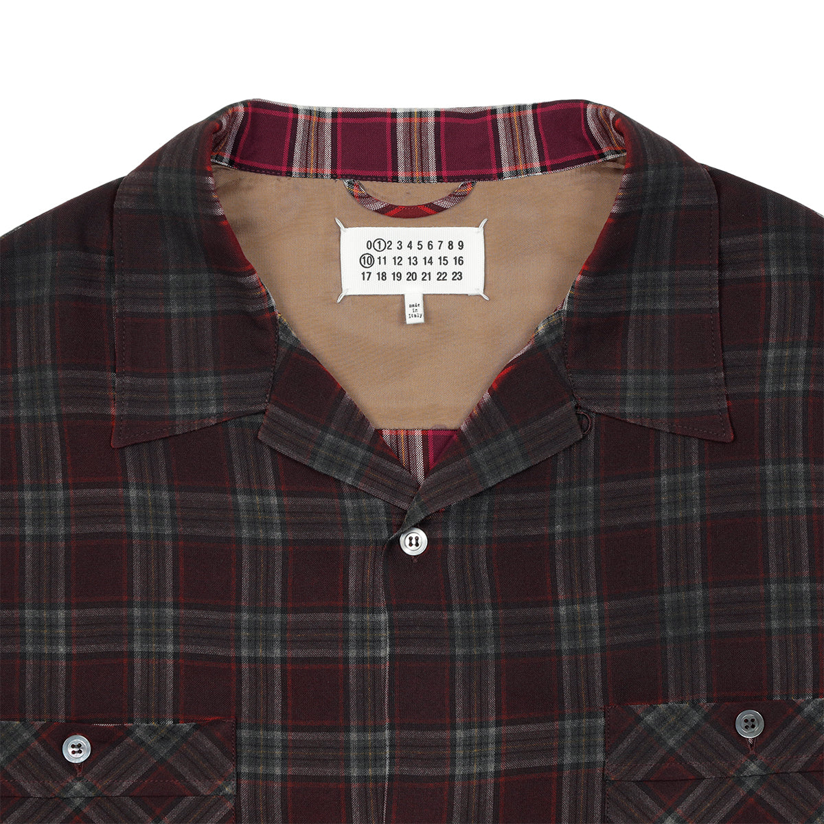 Maison Margiela (メゾン マルジェラ) - FADED CHECK SHIRT BORDEAUX