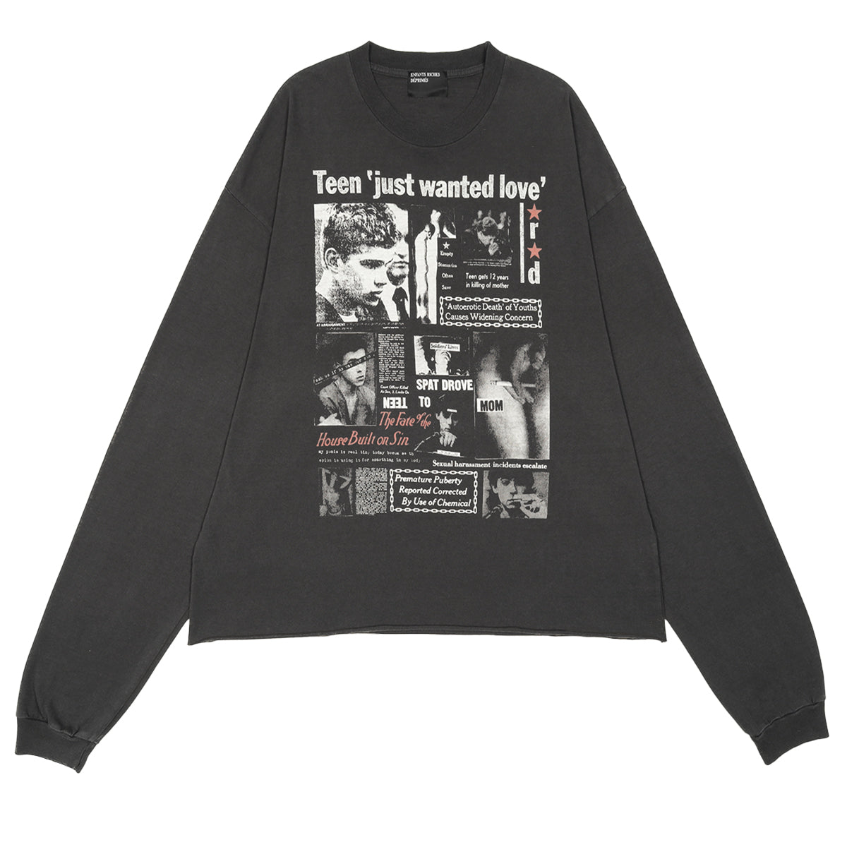 ENFANTS RICHES DEPRIMES Tシャツ Lサイズ ENFANTS RICHES DEPRIMES ブラックTシャツ Lサイズ