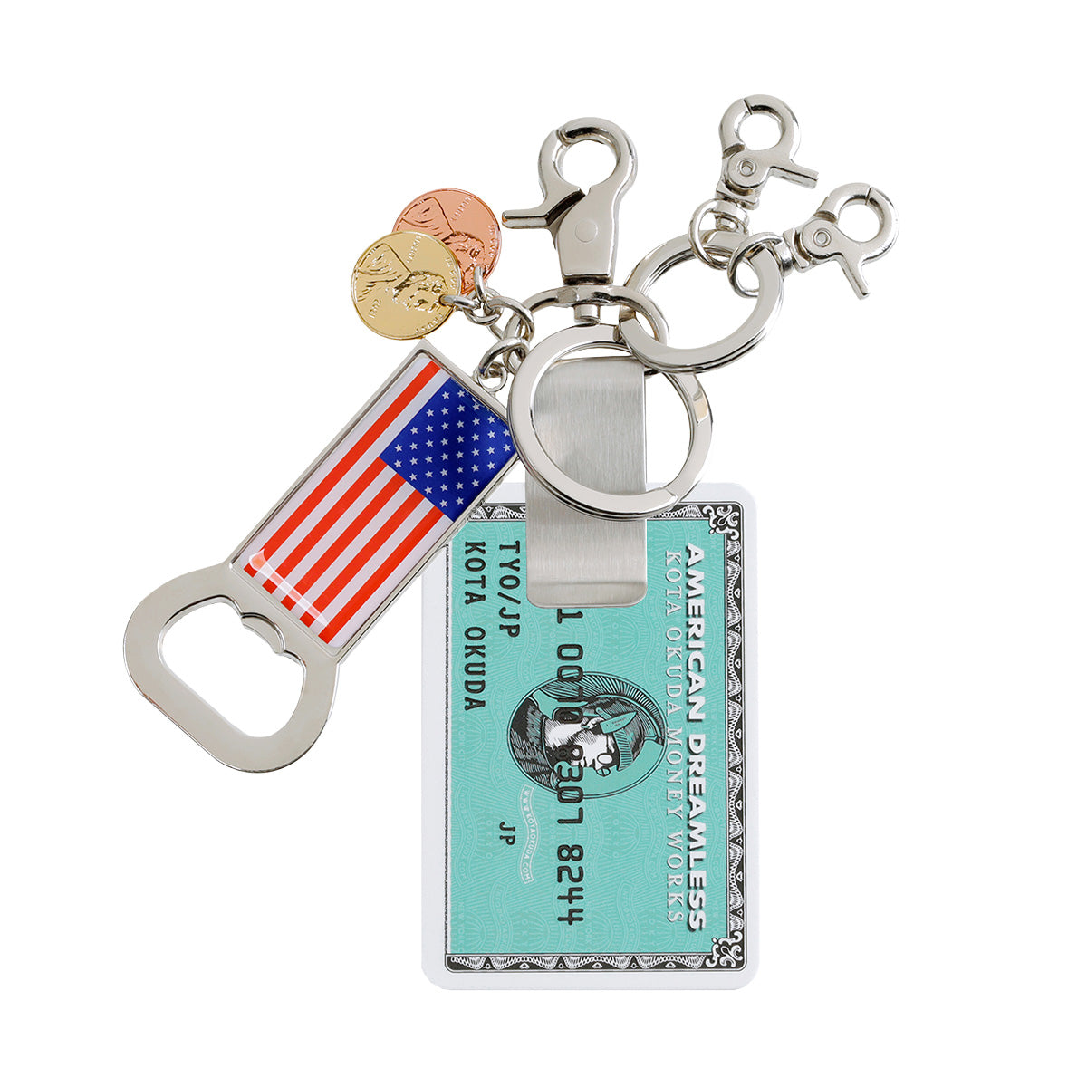 KOTA OKUDA (コウタ オクダ) - MONEY CLIP KEYRING MINT GREEN | 通販