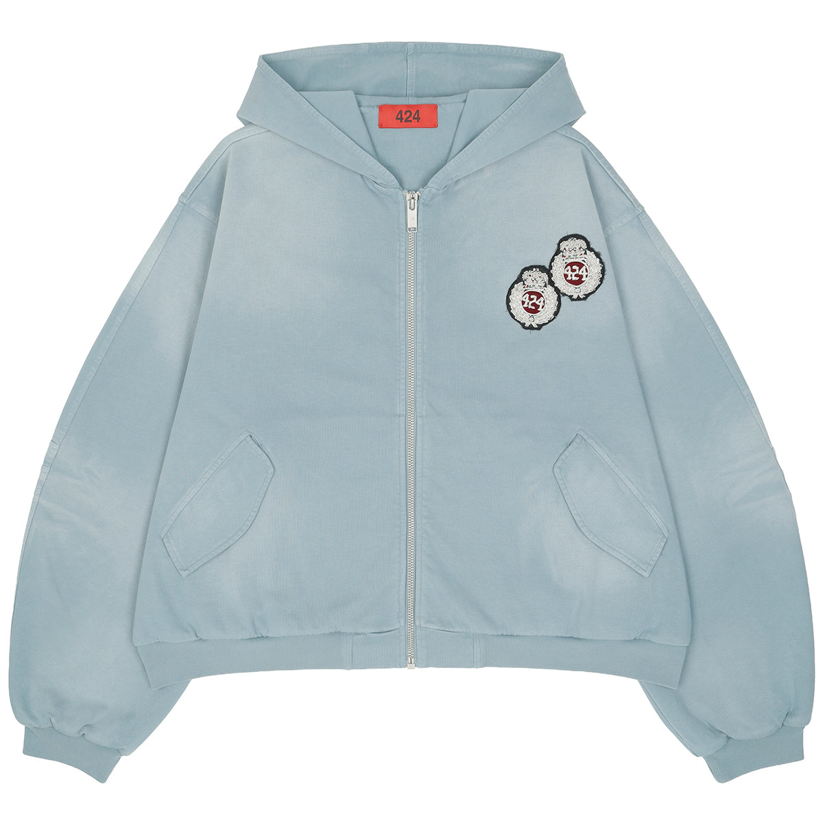 424 (Four Two Four) - ACADEMY HOODED BOMBER VINTAGE AVIO Zip