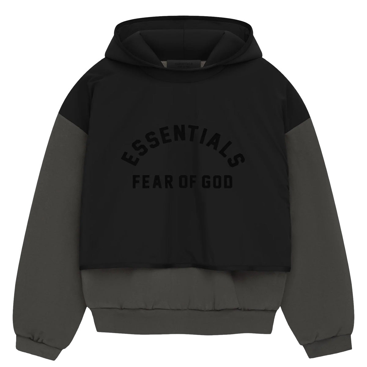 Fear Of God Essentials Reverse Logo Black Hoodie (SS21)
