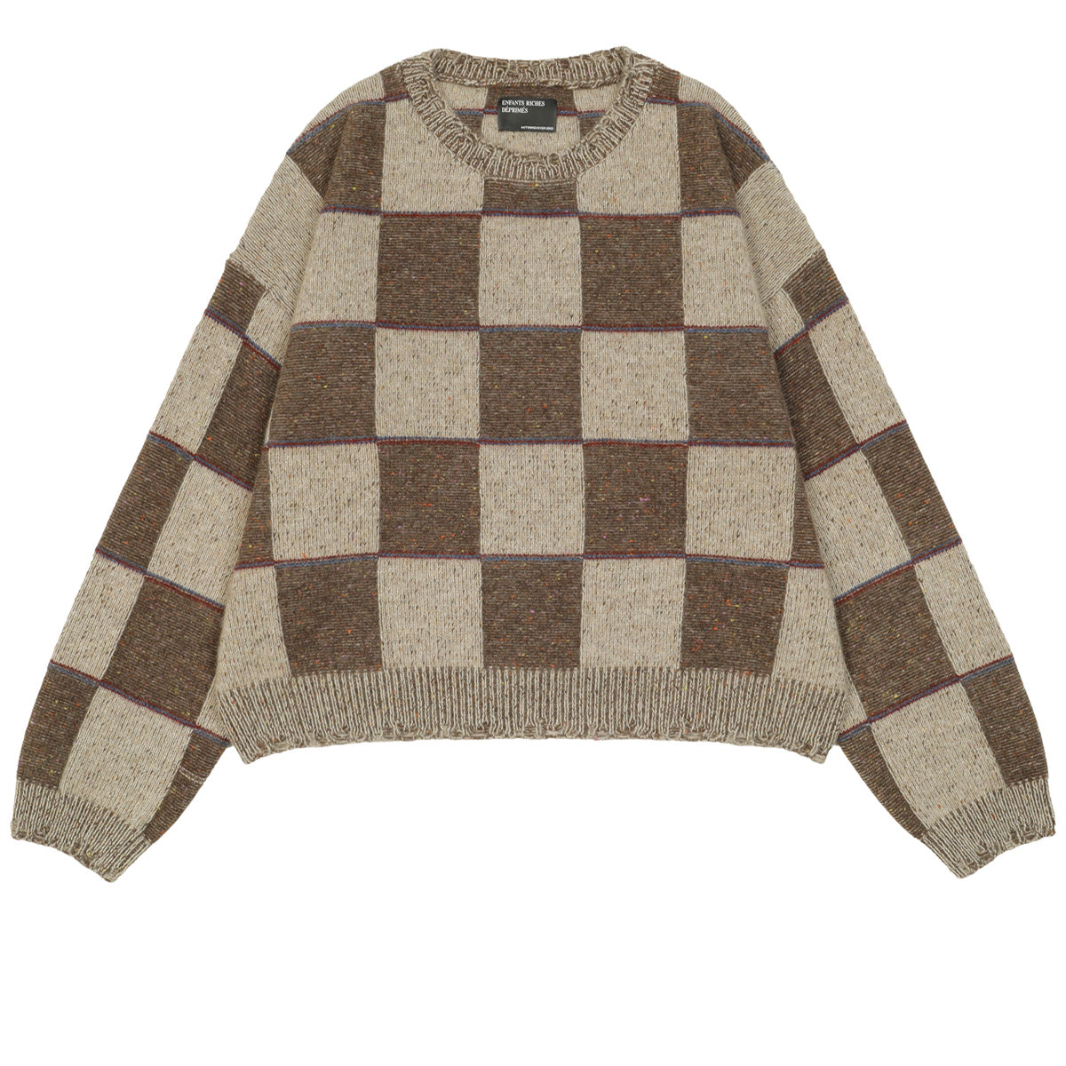 ENFANTS RICHES DEPRIMES - CHECK CREWNECK SWEATER Knit | cherry