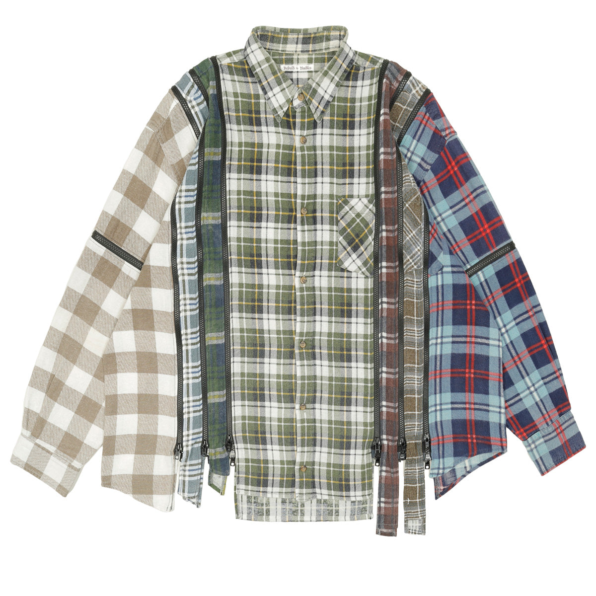 Needles - 7 CUTS ZIPPED WIDE FLANNEL SHIRT Shirt | cherry Online