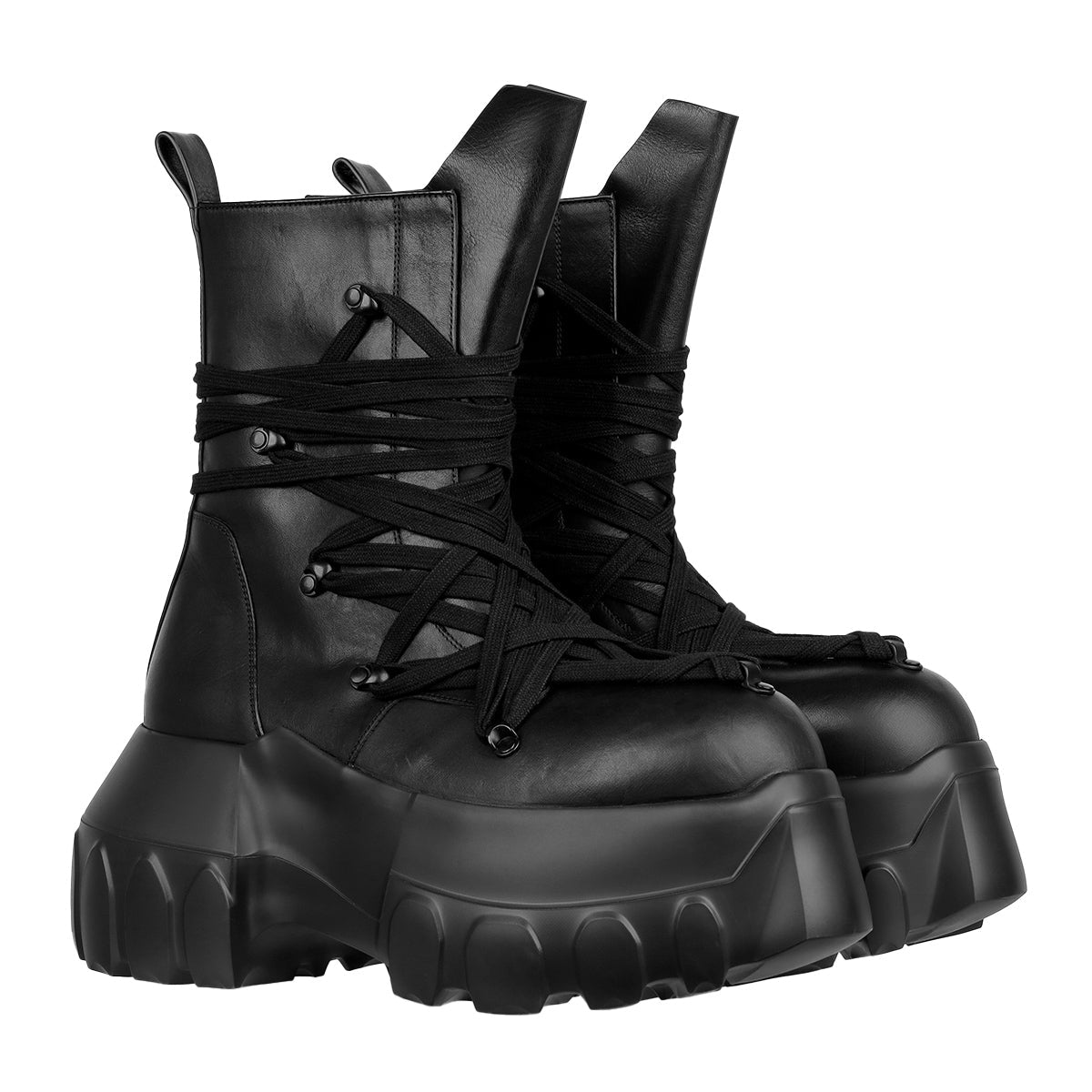 Rick Owens - TOWER F/W 26 MEGALACE MEGA TRACTOR BLACK Boots