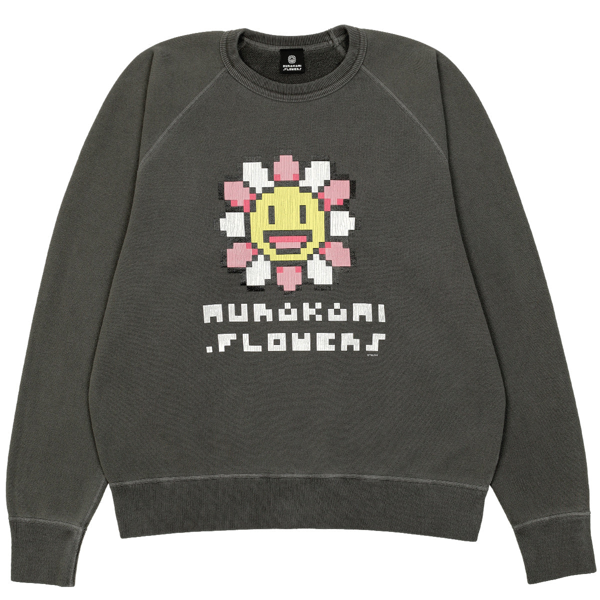 Takashi Murakami / kaikai kiki MURAKAMI.FLOWERS.Garment Dye Neck Sweat /  Ash Black Crew neck sweatshirt | cherry Online Official Online Store –  cherry fukuoka