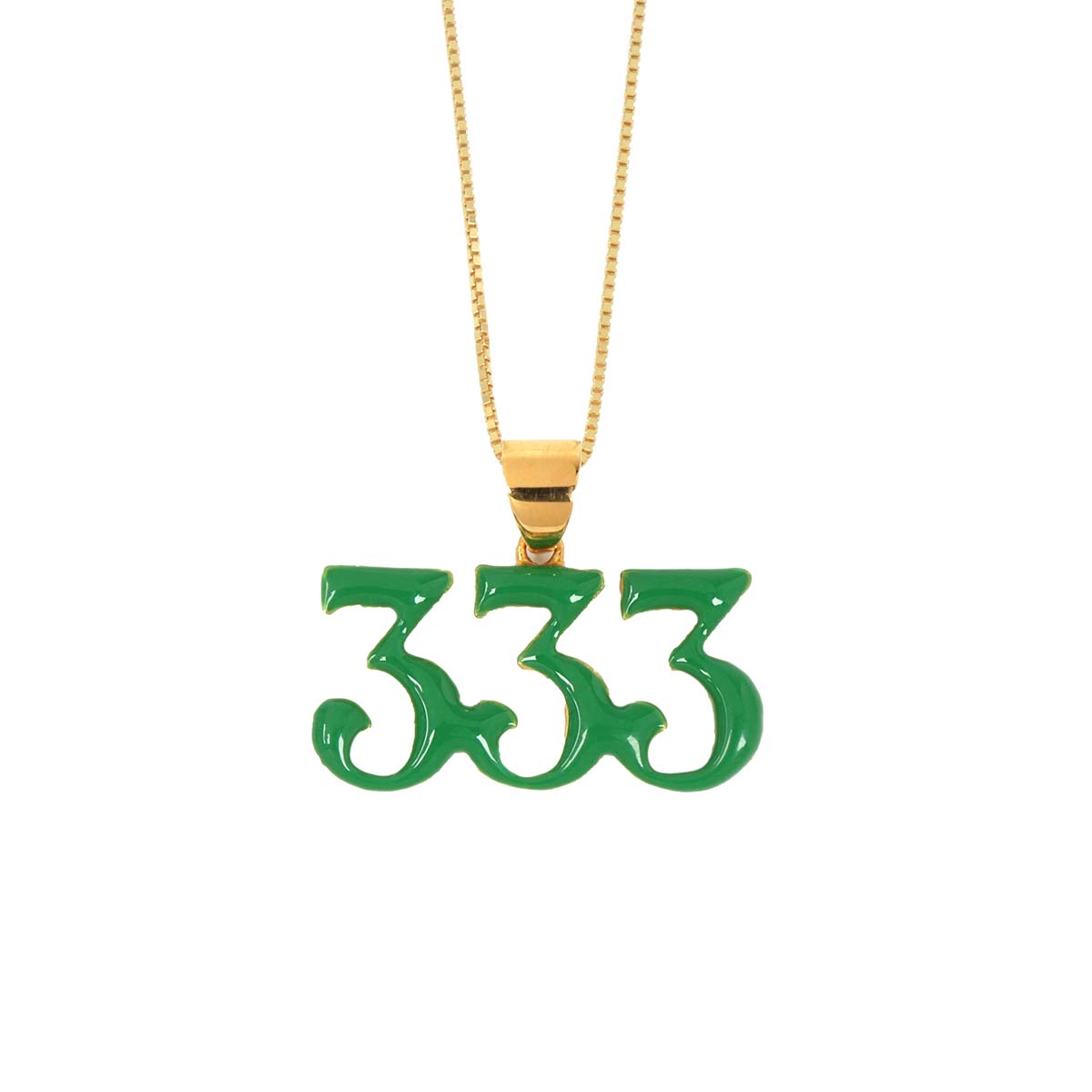 新品 VEERT Green Enamel 333 Pendant Chain | technotree.co.in