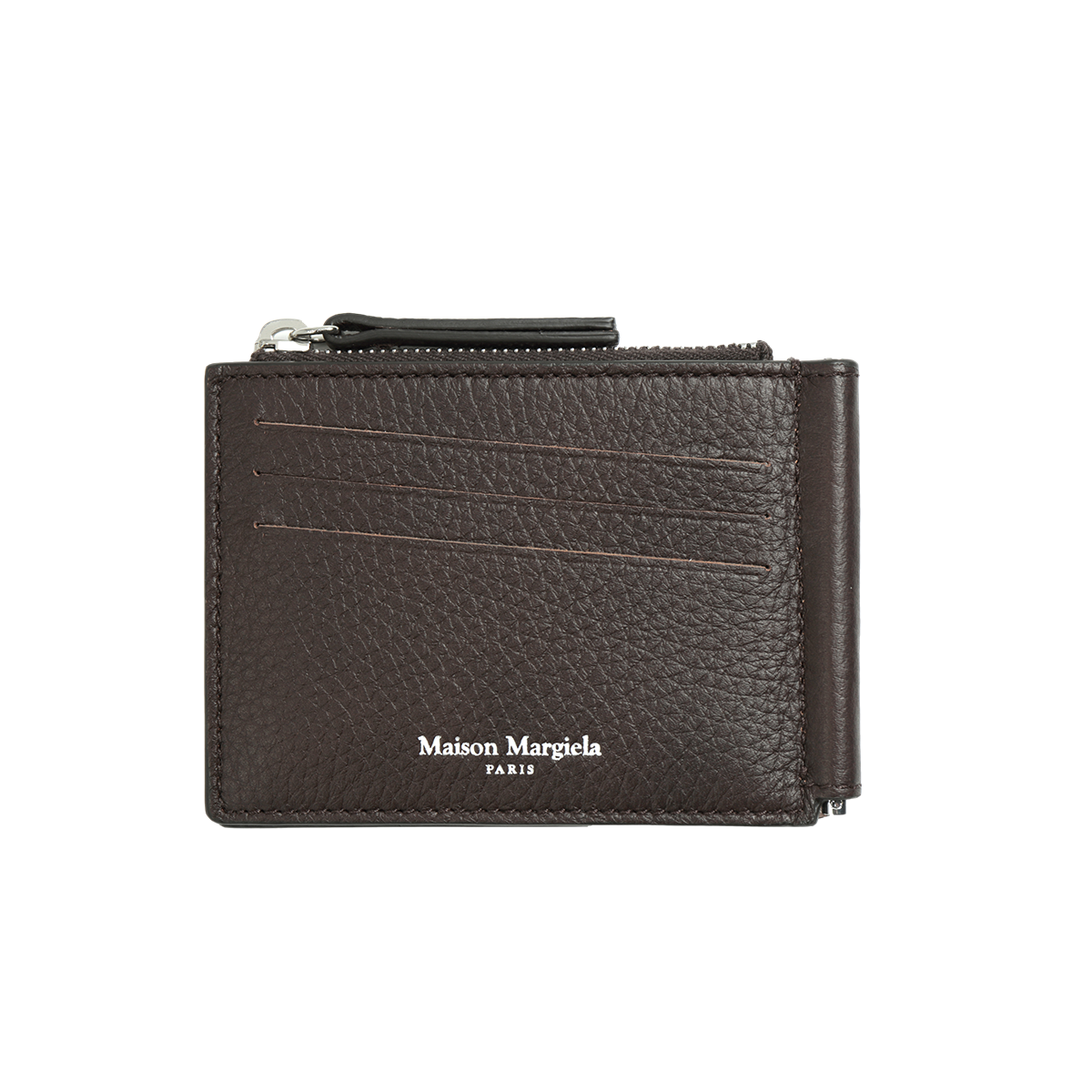 定期購入マルジェラ 財布 wallet grain leather black 折り財布