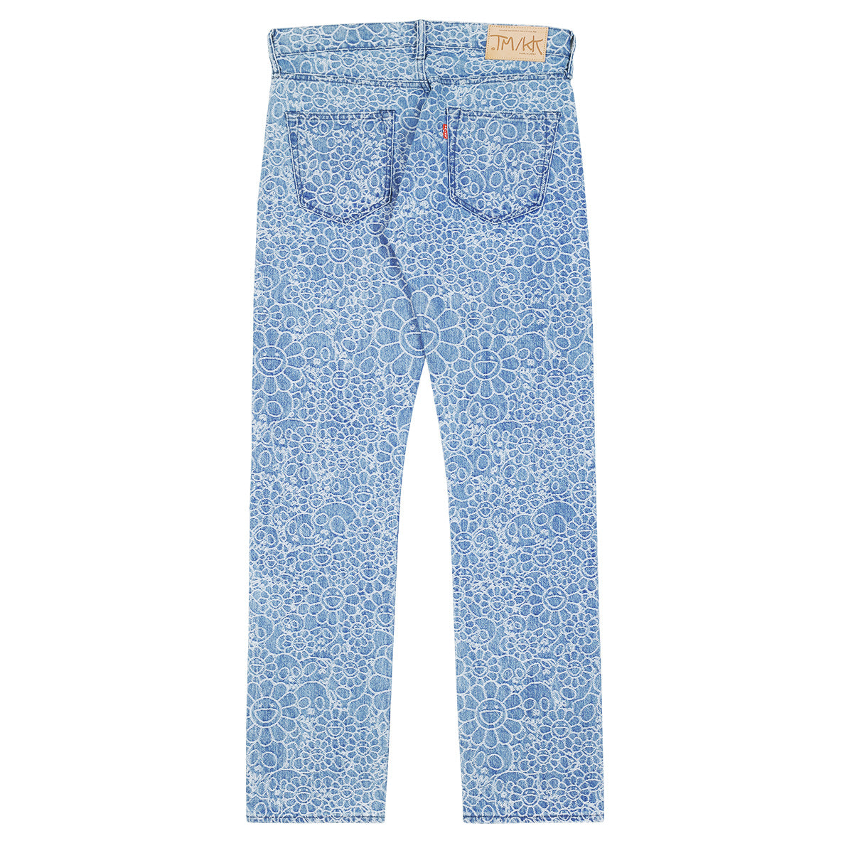 Takashi Murakami Flowers and Skulls Jacquard Denim Pants