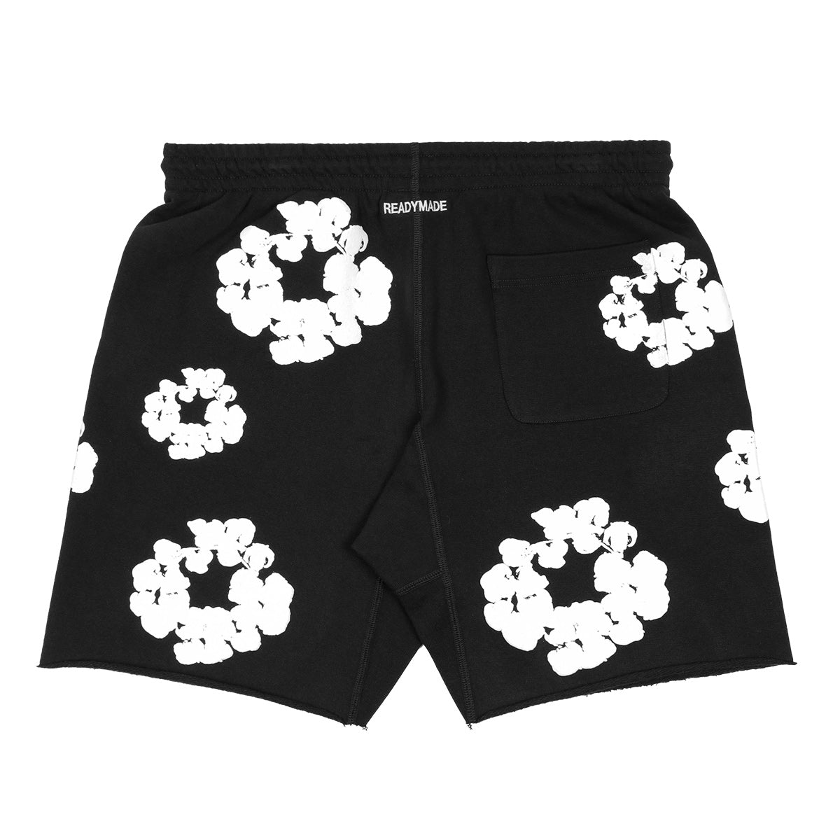 READYMADE - COTTON WREATH SWEAT SHORTS BLACK/WHITE | cherry