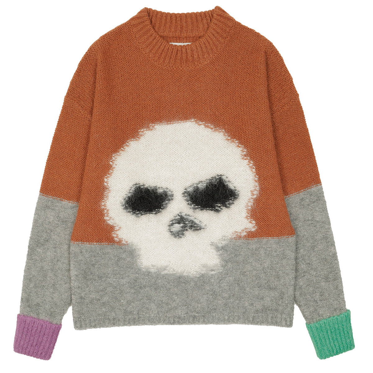 MOHAIR SKULL INTARSIA SWEATER