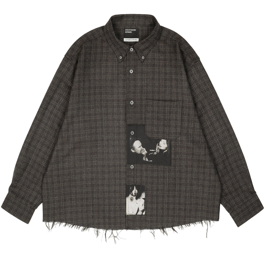 ENFANTS RICHES DEPRIMES - ASSEMBLAGE FLANNEL CHARCOAL SHIRT