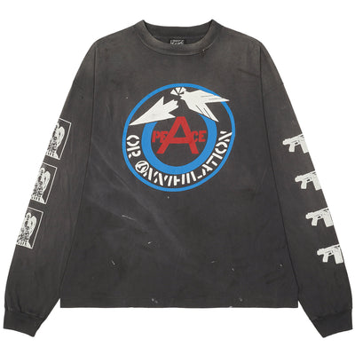 SAINT M×××××× - SM020 PEACE L/S T-SHIRT - BLACK - T-SHIRT - cherry fukuoka
