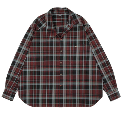 LES SIX - PLAID SLIP OFF SHIRT - RED CHECK - SHIRT - cherry fukuoka