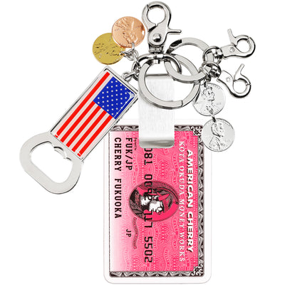 KOTA OKUDA -  MONEY CLIP KEYRING - PINK - KEYCHAIN - cherry fukuoka