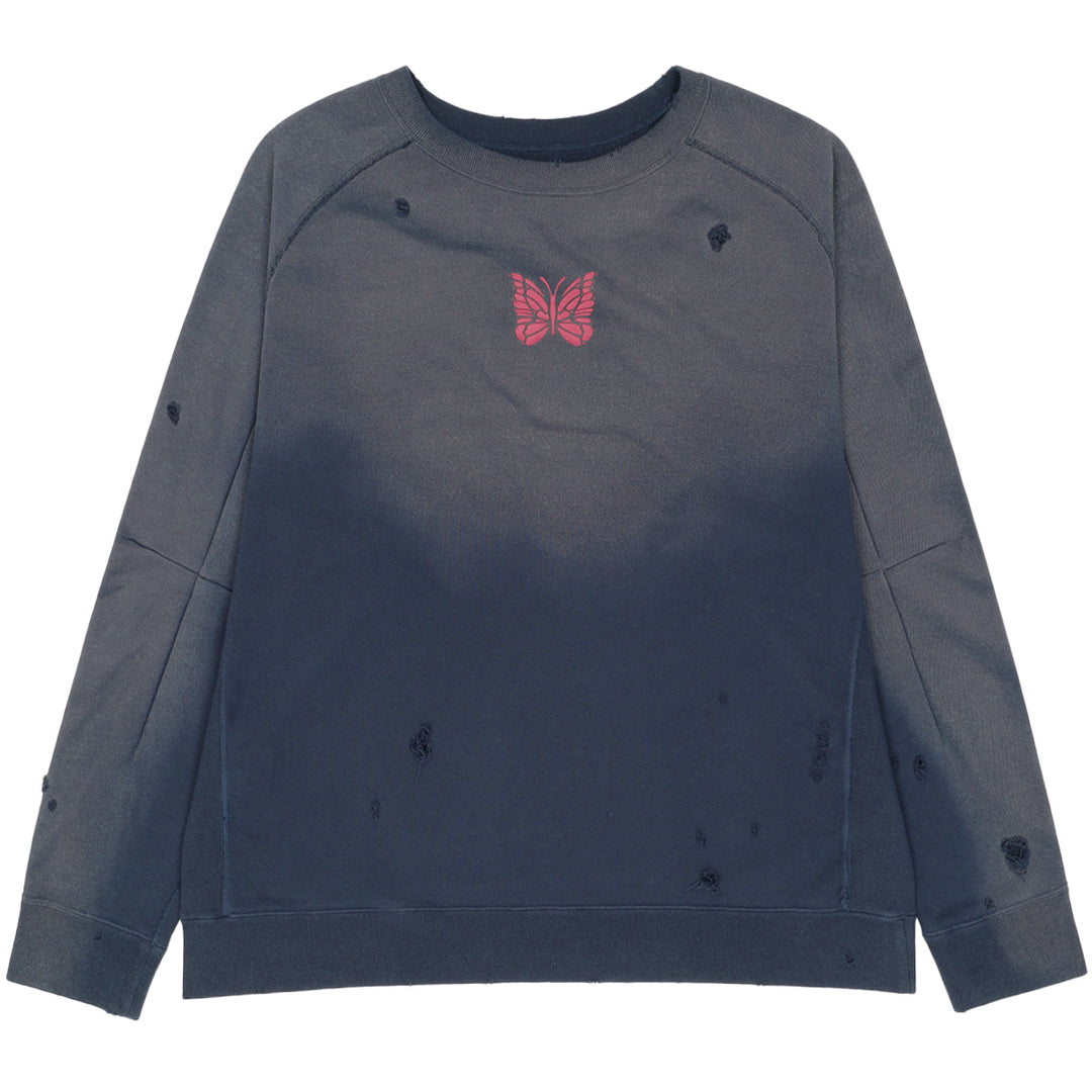 Needles (ニードルズ) - DECONSTRUCTED SWEAT SHIRT NAVY クルーネック