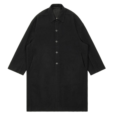 Rick Owens - TOWER F/W 26 BUTTONED BRAD COAT - BLACK - COAT - cherry fukuoka