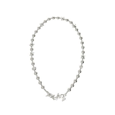 P.A.M. - TWO MIL CELESTIAL ORBS BALL AND CHAIN NECKLACE - SILVER - NECKLACE - cherry fukuoka