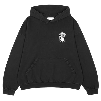 ALEXANDER DOGENOVA - SMALL CREST HOODIE - BLACK - HOODIE - cherry fukuoka