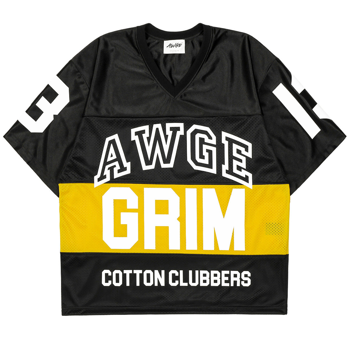 AWGE - COTTON CLUBBERS FOOTBALL TEE - BLACK - T-SHIRT - cherry fukuoka
