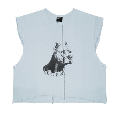 ENFANTS RICHES DÉPRIMÉS - NA PITBULL CUT-OFF T-SHIRT - T-SHIRT - LIGHT BLUE - cherry fukuoka