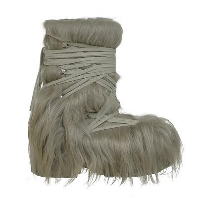 Rick Owens - TOWER F/W 26 MEGALACE LUNAR MEGA TRACTOR - DRKPEARL/DRKPEARL - BOOTS - cherry fukuoka