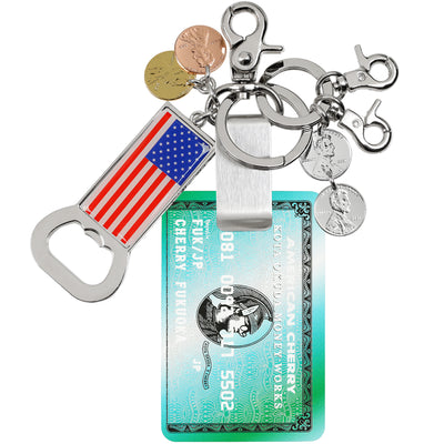 KOTA OKUDA -  MONEY CLIP KEYRING - GREEN/BLUE - KEYCHAIN - cherry fukuoka