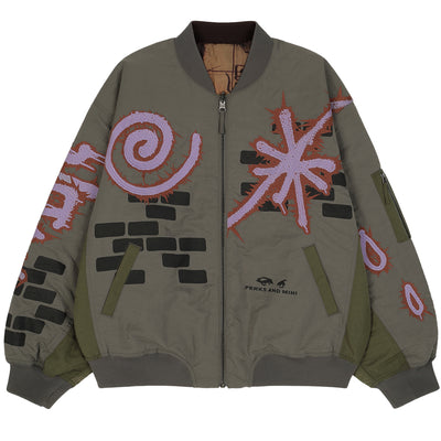P.A.M. - ADORNED REVERSIBLE BOMBER JACKET - KHAKI - JACKET - cherry fukuoka