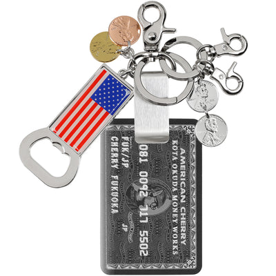 KOTA OKUDA -  MONEY CLIP KEYRING - BLACK - KEYCHAIN - cherry fukuoka
