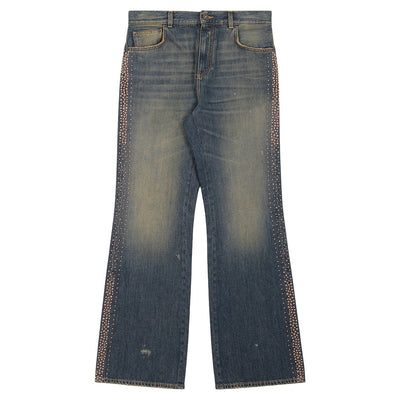 AMIRI - MA FIT EMBELLISHED STRIPE JEAN - DENIM PANTS - FADED SAND INDIGO - cherry fukuoka