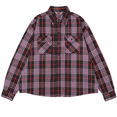 ©SAINT M×××××× - SM025 CHECK FLANNEL SHIRT - PURPLE - cherry fukuoka