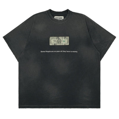 SATOSHI NAKAMOTO - CUP HALF FULL TEE - BLACK - T-SHIRT- cherry fukuoka