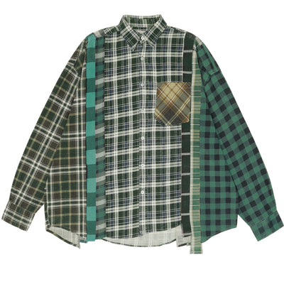 Rebuild by Needles<br>FLANNEL SHIRT 7 CUTS WIDE SHIRT - cherry fukuoka - needles - SHIRT
