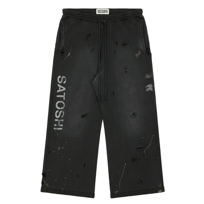 SATOSHI NAKAMOTO - LUKE FLEECE SWEAT - BLACK - SWEAT PANTS- cherry fukuoka