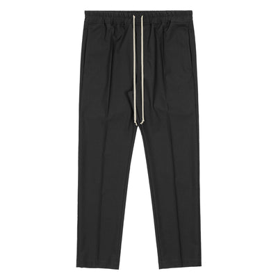 Rick Owens - TOWER F/W 26 DRAWSTRING SLIM LONG - BLACK - SLACKS - TROUSERS - cherry fukuoka