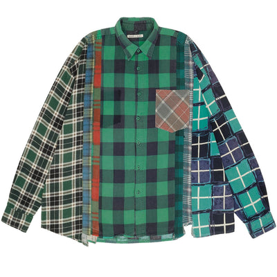Rebuild by Needles<br>FLANNEL SHIRT 7 CUTS WIDE SHIRT - cherry fukuoka - needles - SHIRT