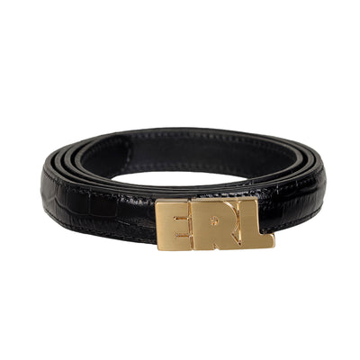 ERL - ERL SKINNY CROC BELT - BLACK - BELT - cherry fukuoka