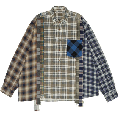 Rebuild by Needles<br>FLANNEL SHIRT 7 CUTS WIDE SHIRT - cherry fukuoka - needles - SHIRT