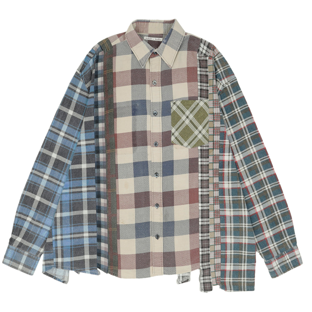 Needles - Rebuild by Needles FLANNEL SHIRT 7 CUTS WIDE SHIRT